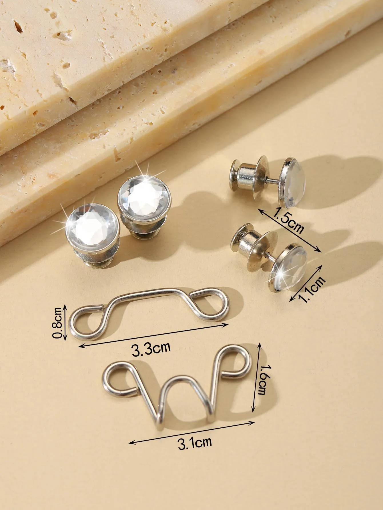 11190 1b-03-18 Accesorios De Moda De Clip De Cintura Ajustable 2 Pzas