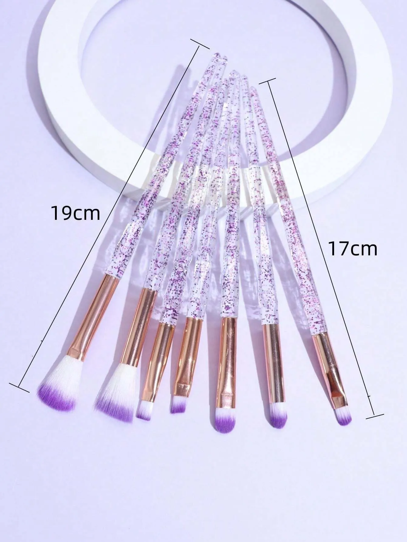 11391 2b-001 Juego de 7 brochas de maquillaje de ojos   1 esponja