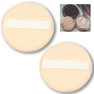 2 Cosmetic Powder Puff Velour Makeup Foundation Blender Sponge Applicator Blend