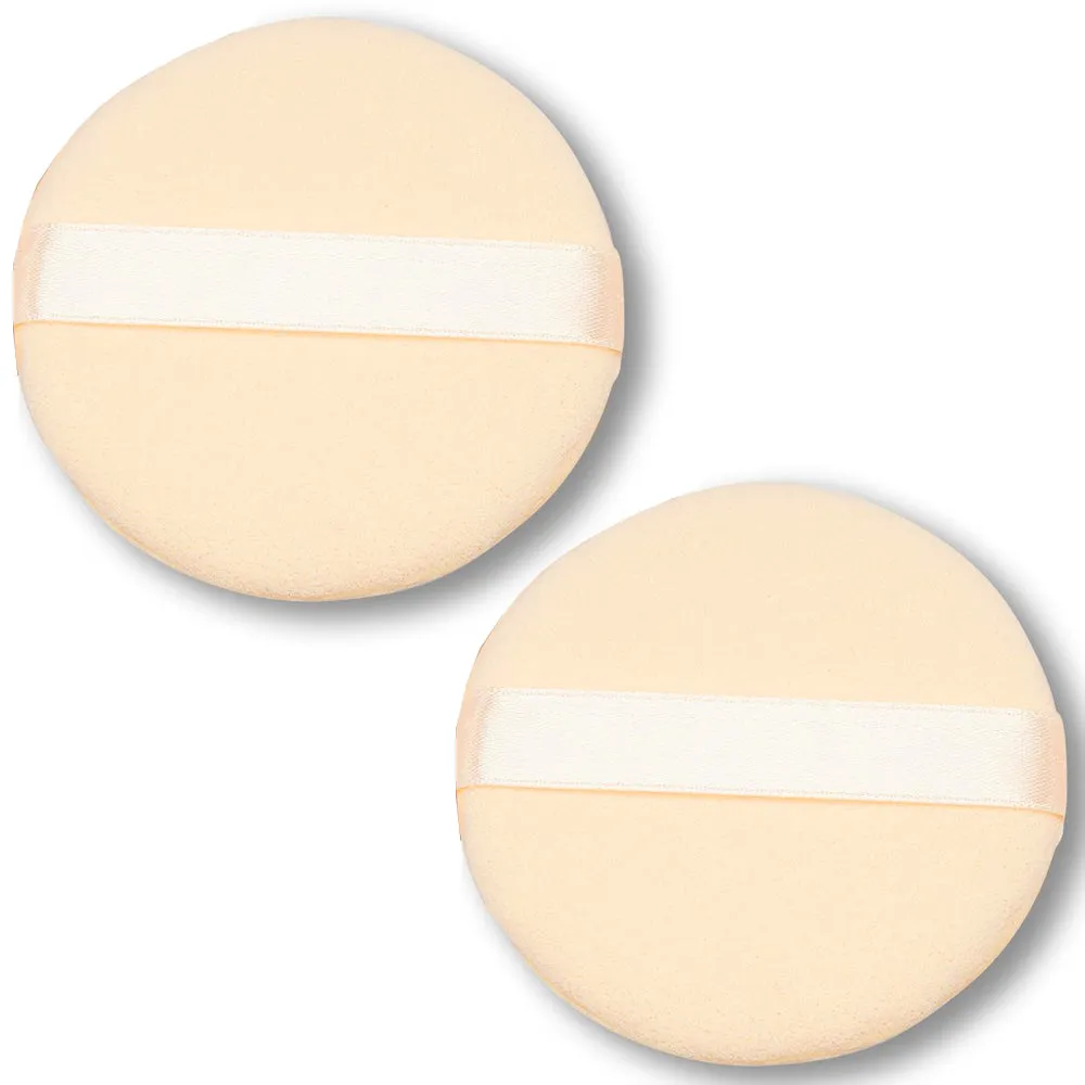 2 Cosmetic Powder Puff Velour Makeup Foundation Blender Sponge Applicator Blend