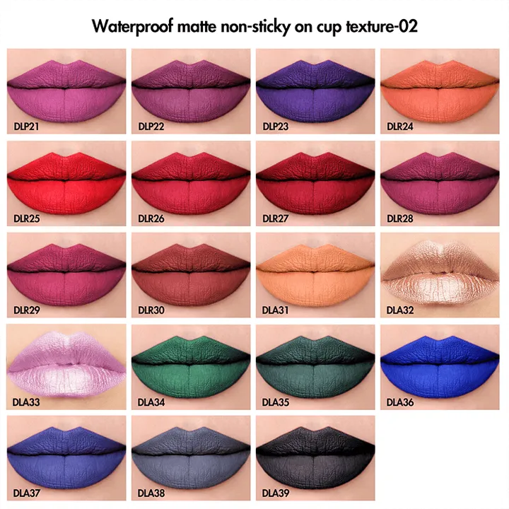 2021 متعدد الألوان أحمر شفاهMulticolor Long Lasting Liquid Lipstick Non