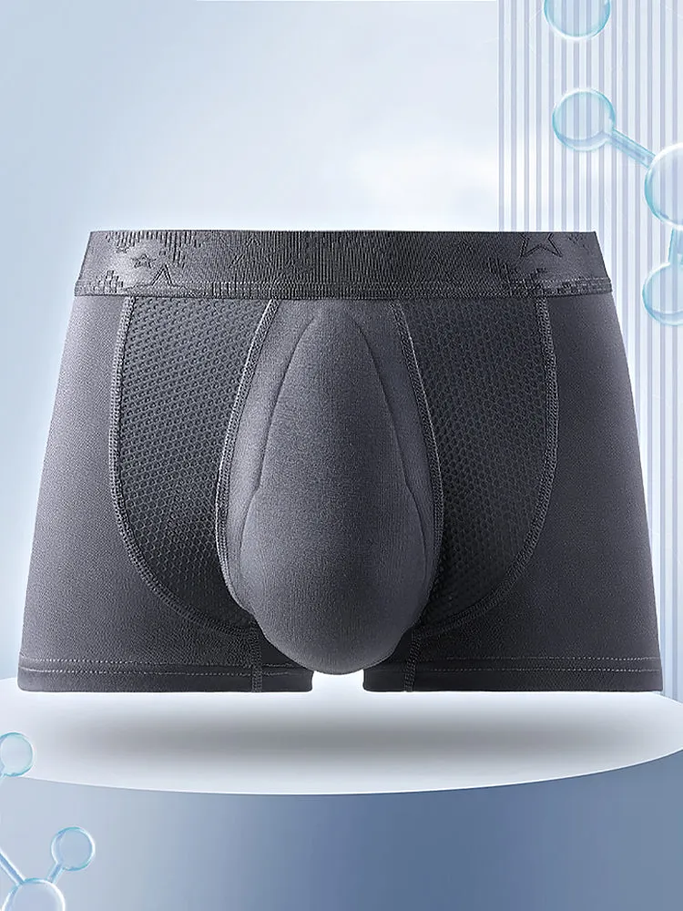 3 Pack Mens Breathable 3D Pouch Trunks
