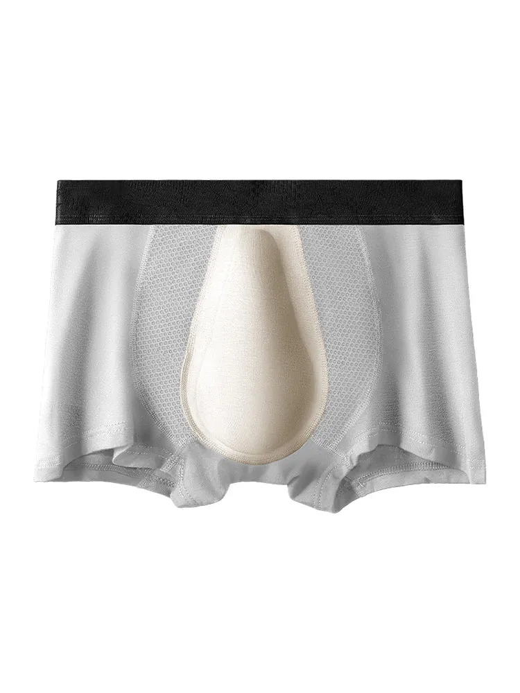 3 Pack Mens Breathable 3D Pouch Trunks