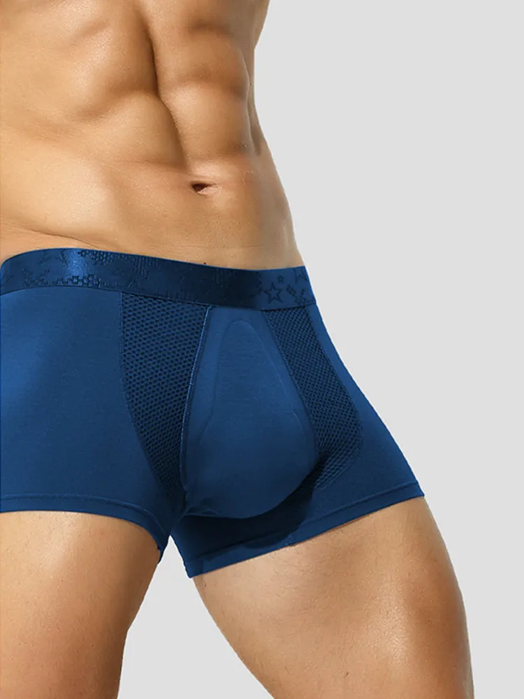 3 Pack Mens Breathable 3D Pouch Trunks