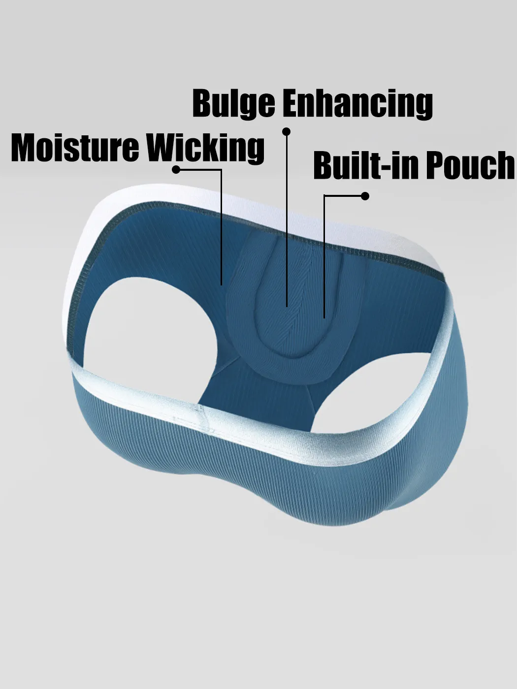 3 Pack Men's Breathable Threaded Fabric Ball Pouch Trunks