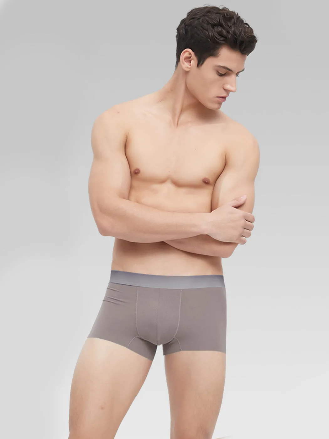 3 Pack Men's Breathable Threaded Fabric Ball Pouch Trunks