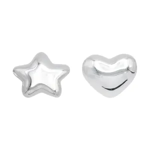 FOUND EARRINGS / SHINY SILVER