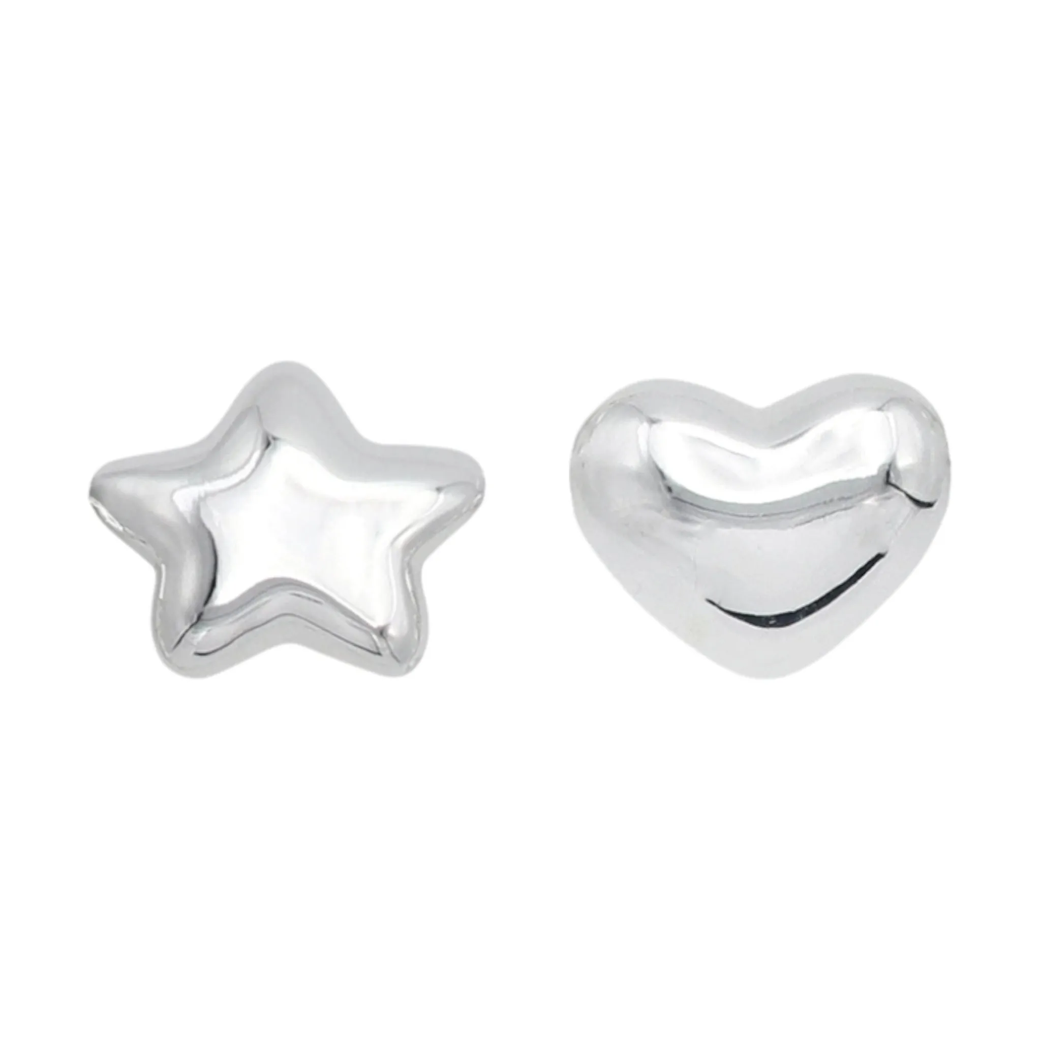 FOUND EARRINGS / SHINY SILVER