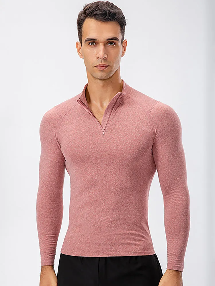 High Stretch Tight Sports Collar Long Sleeves for Men