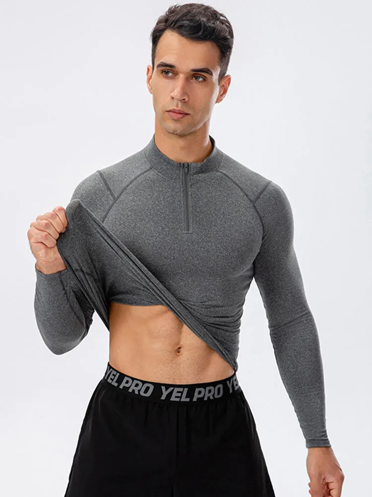 High Stretch Tight Sports Collar Long Sleeves for Men