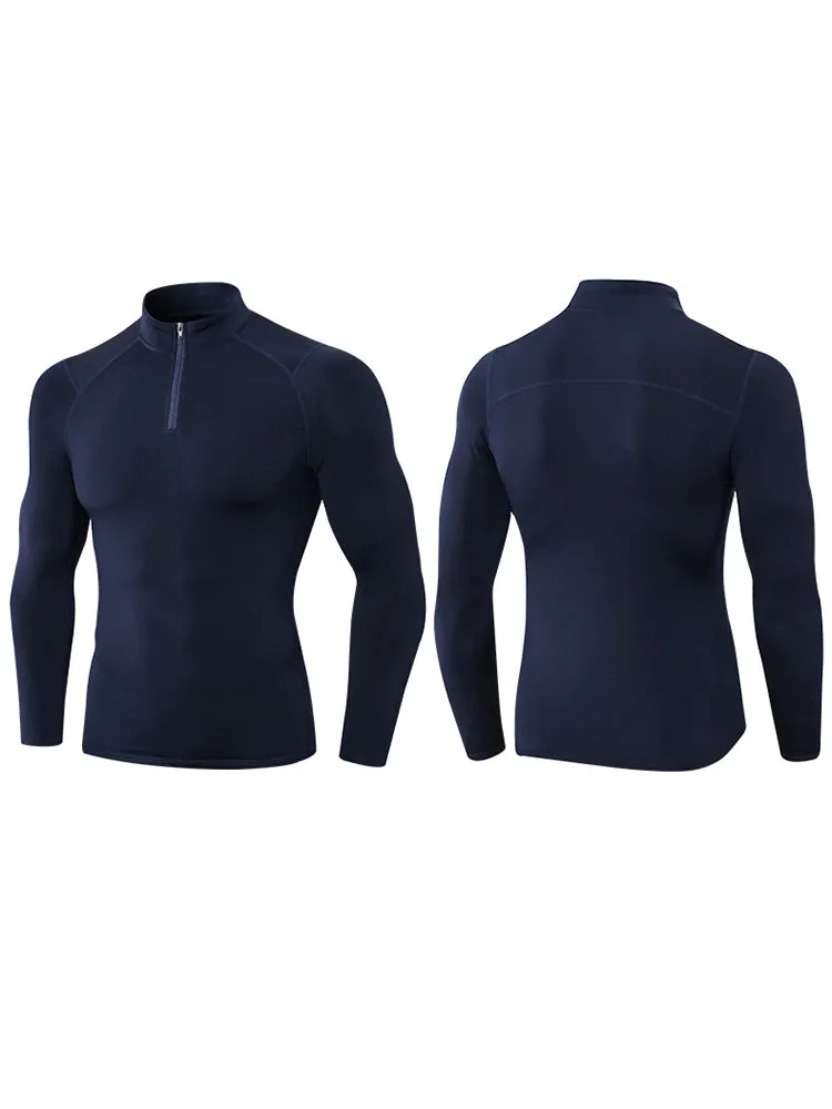 High Stretch Tight Sports Collar Long Sleeves for Men
