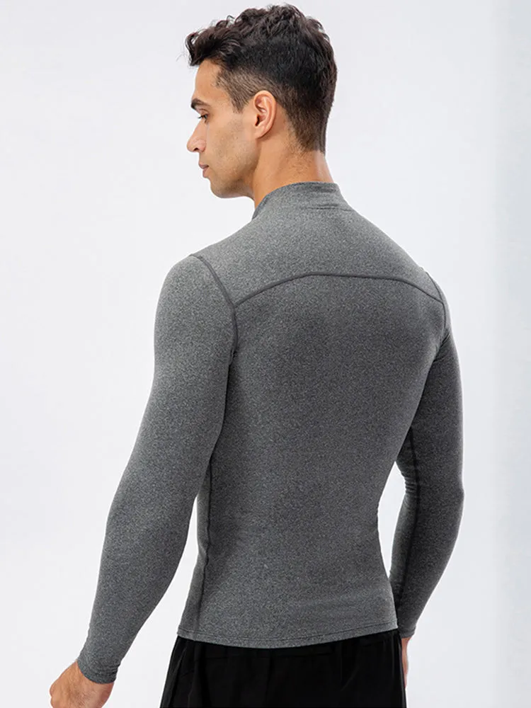 High Stretch Tight Sports Collar Long Sleeves for Men