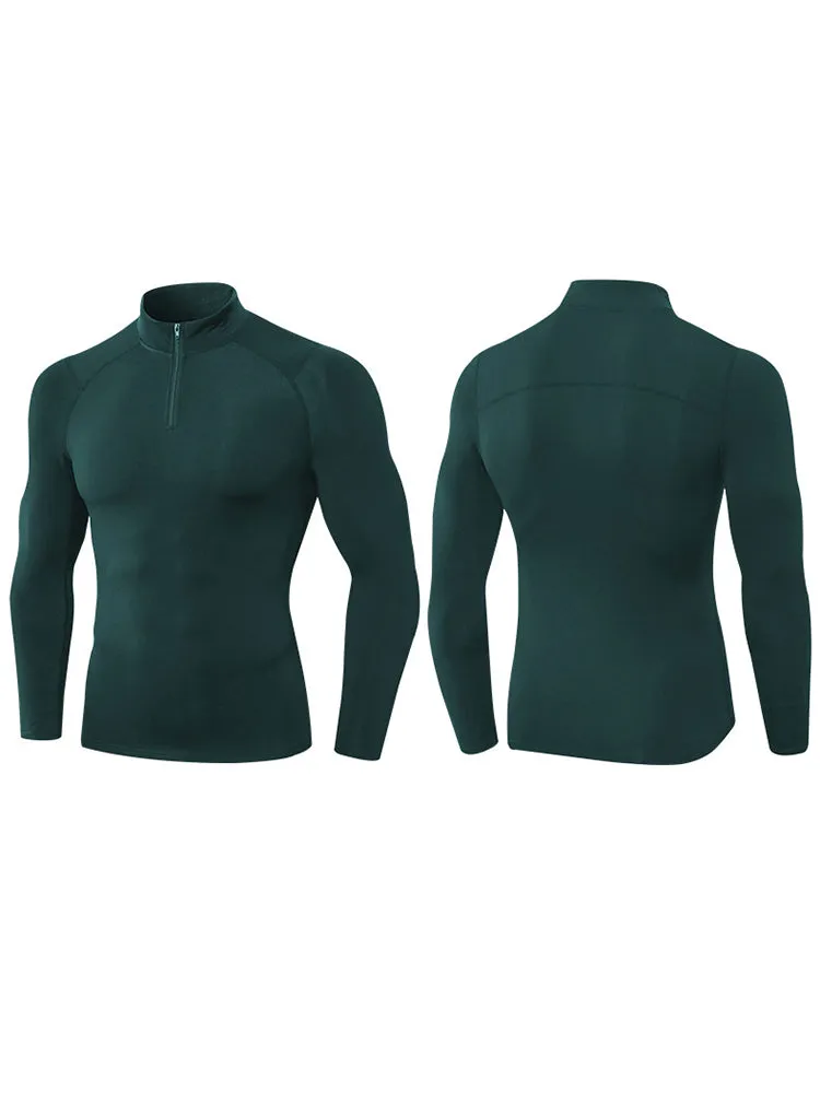 High Stretch Tight Sports Collar Long Sleeves for Men