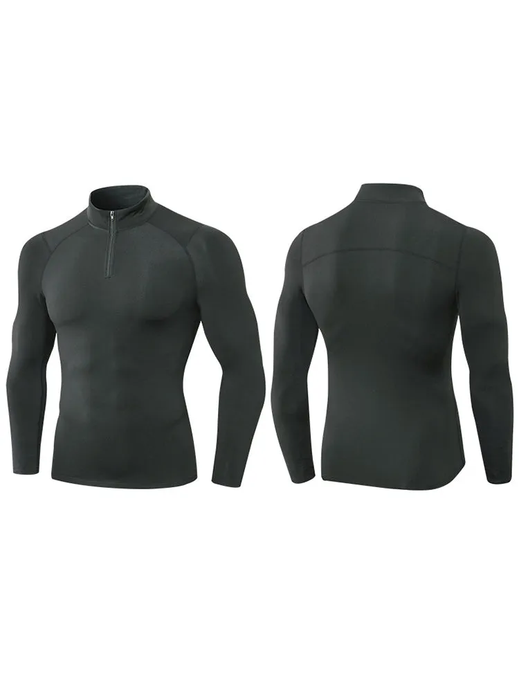 High Stretch Tight Sports Collar Long Sleeves for Men