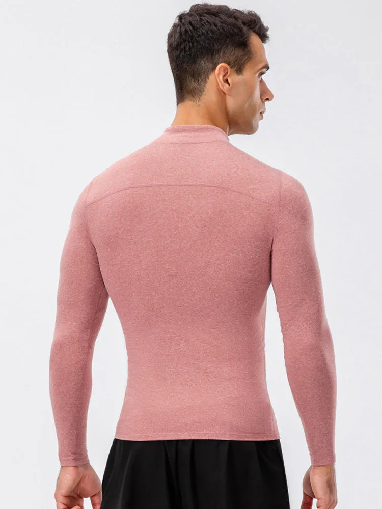 High Stretch Tight Sports Collar Long Sleeves for Men