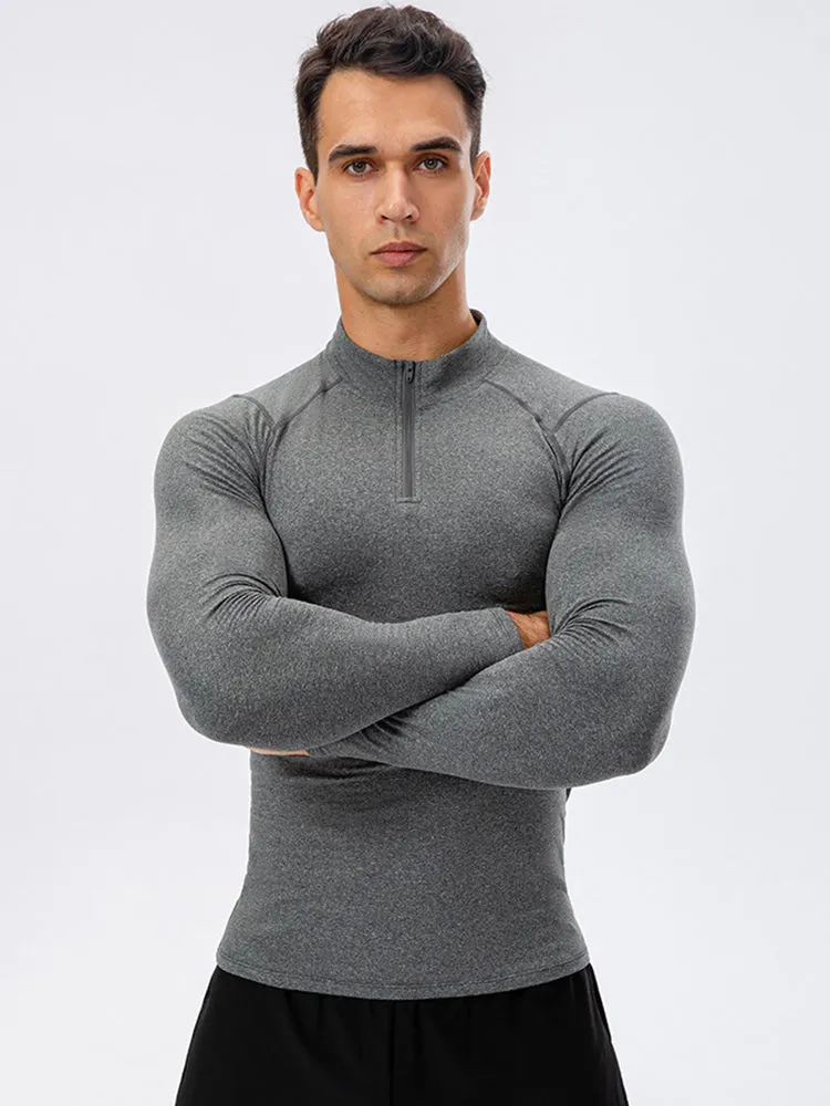 High Stretch Tight Sports Collar Long Sleeves for Men