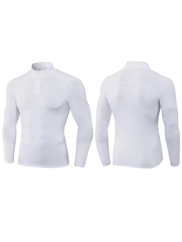 High Stretch Tight Sports Collar Long Sleeves for Men