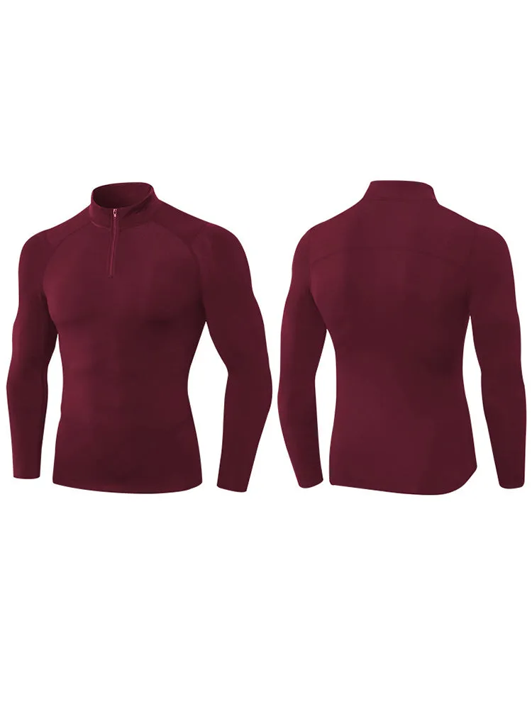 High Stretch Tight Sports Collar Long Sleeves for Men