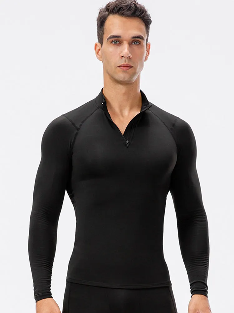 High Stretch Tight Sports Collar Long Sleeves for Men