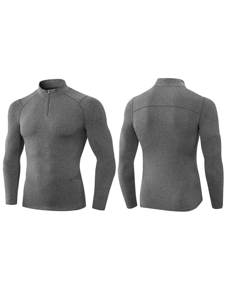 High Stretch Tight Sports Collar Long Sleeves for Men