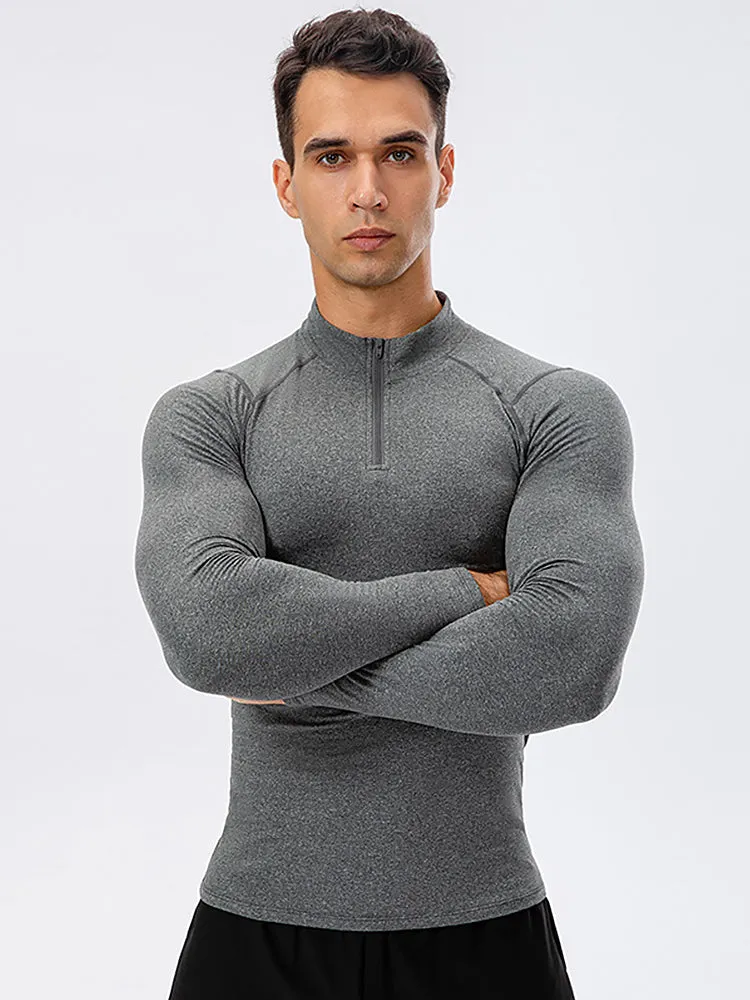 High Stretch Tight Sports Collar Long Sleeves for Men