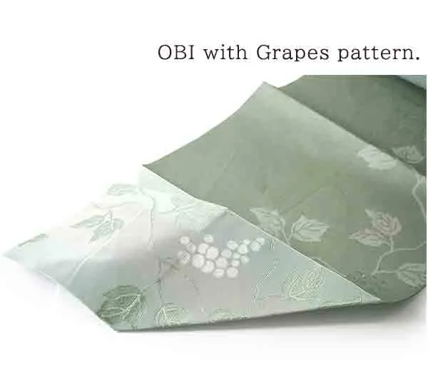 Kimono 4 Piece Coordinate Set / Kimono, Obi, Obi-age, Obi-jime / tailored M Size/white Plaid pattern