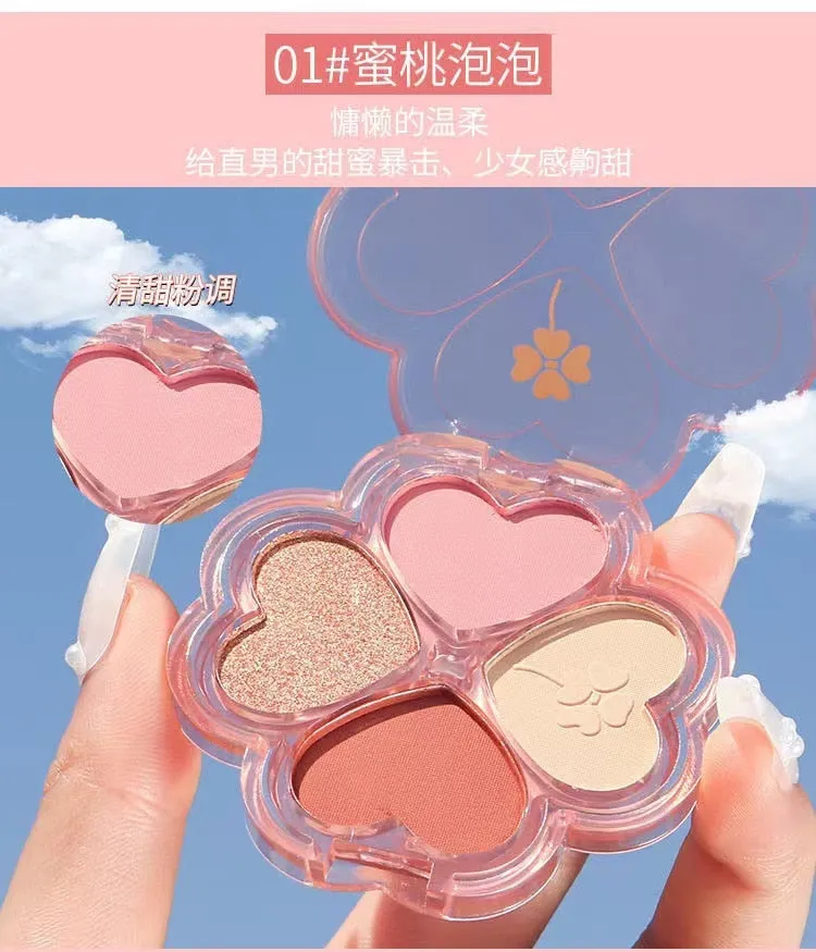 Lucky Clover Eyeshadow Palette for Beginners Pearlescent Matte Daily Natural Nude Long-lasting Makeup