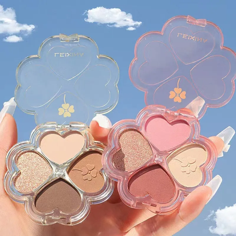 Lucky Clover Eyeshadow Palette for Beginners Pearlescent Matte Daily Natural Nude Long-lasting Makeup