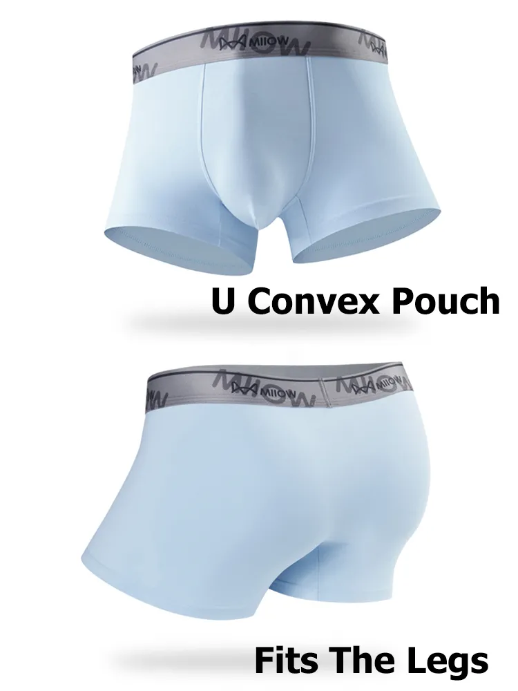 Mens U Convex Pouch Breathable Cotton Trunks