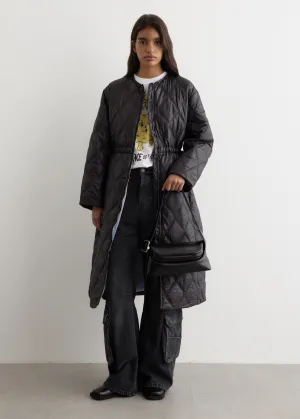 Shiny Quilt Long Coat