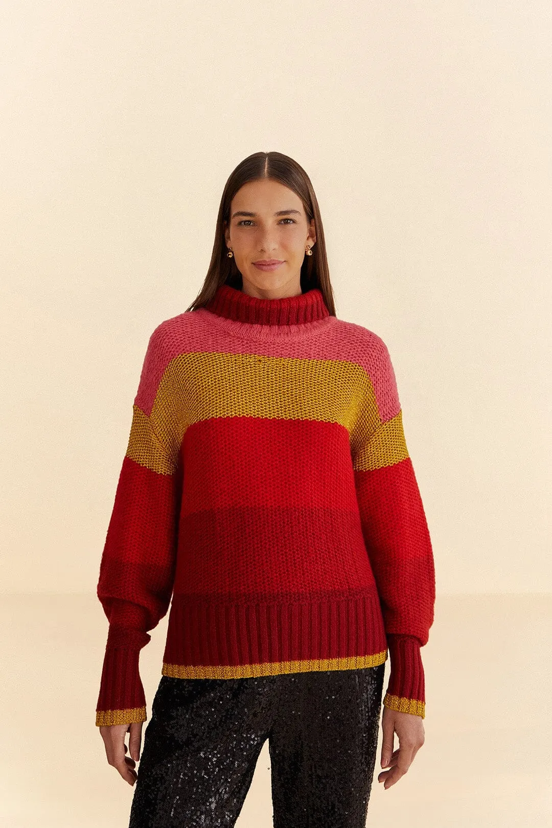 Shiny Stripes Knit Sweater